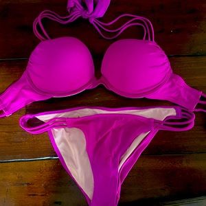 Victoria’s Secret Bombshell add 2 cups two-piece bikini. Small bottom 34C top